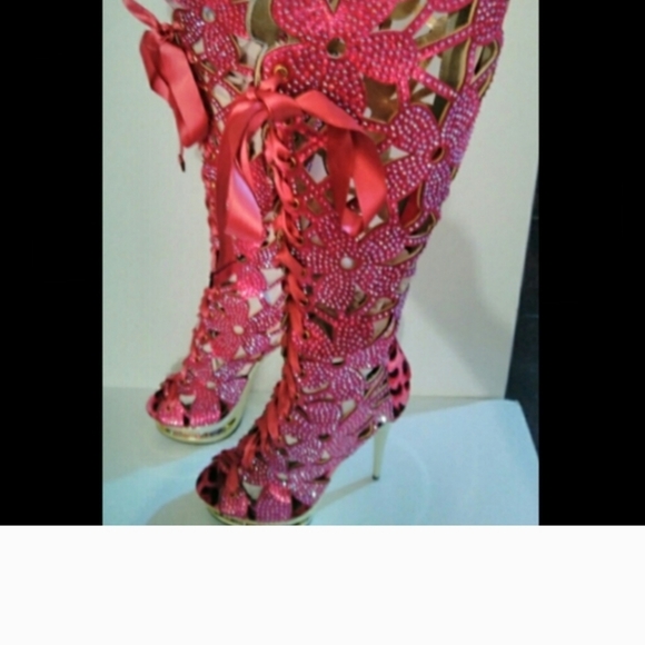 Suede boots red ribbon boots so beautiful 😍 - Picture 10 of 10